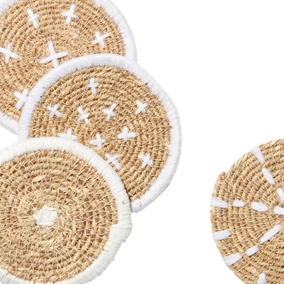 Set of 4 Coasters Seagrass Bloomingville Woven NWT - Picture 5 of 8